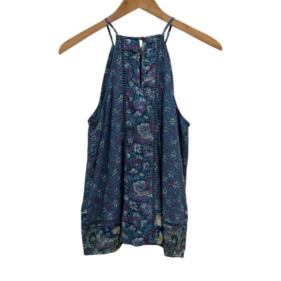 Anthropologie Akemi + Kin Blue Embroidered Halter Top - Picture 7 of 7
